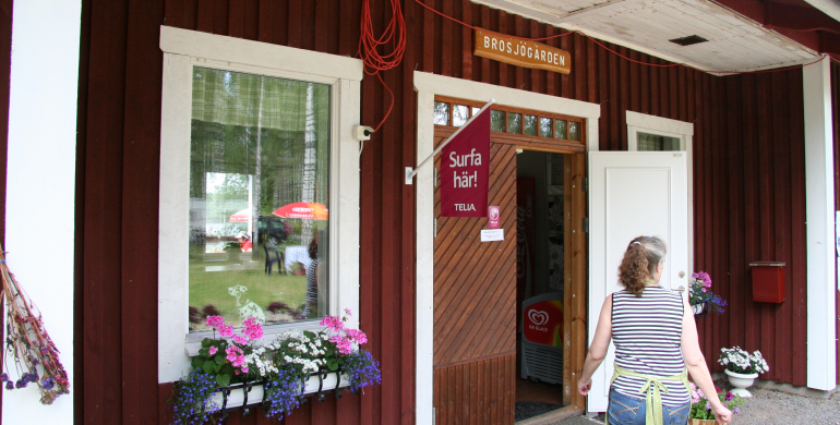 Ingången till Reception och café